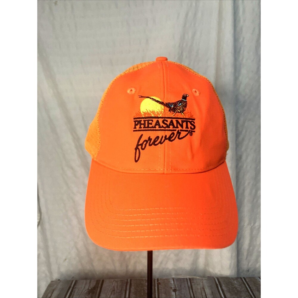 Jagar Outdoors Embroidered Pheasants Forever Orange Adult Snapback Hat